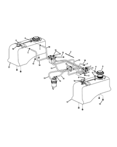 Fuel Tank Assembly Diagram and Parts List for S7232-D 53BY8DU8750-312HP Cub Cadet Lawn Tractor